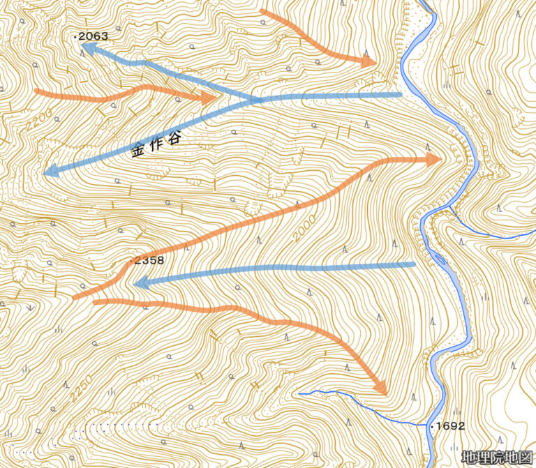 地形図で沢と尾根は表裏一体の存在 | noasobi